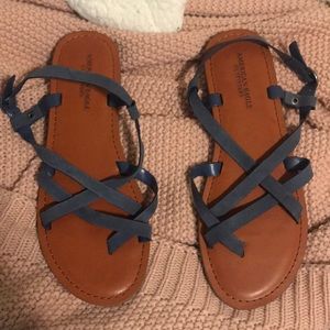 Blue strappy sandals